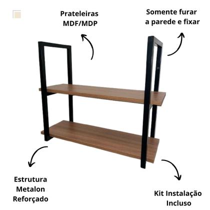 Imagem de Prateleira flutuante multiuso p/ cozinha estante industrial
