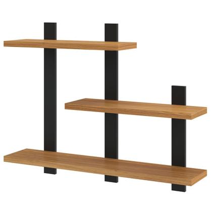 Imagem de Prateleira Industrial 3 Prateleiras 100% Mdf Freijó/Preto Fosco F35 - Pradel
