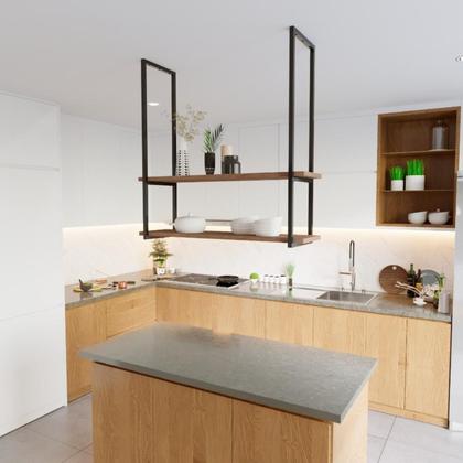 Imagem de Prateleira Industrial Dupla De Teto Para Cozinha 80cm PM SF