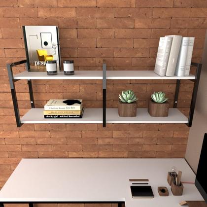 Imagem de Prateleira industrial moveis escritorio quarto estante infantil planta branco organizador brinquedos