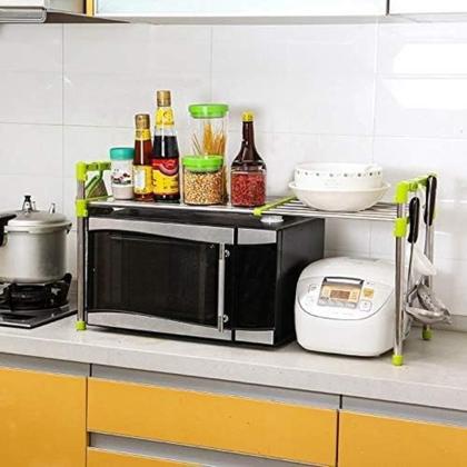 Imagem de Prateleira Inox Organizador De Cozinha Banheiro Estante Ajustavel Multifuncional Microondas Sapateira Rack Portatil