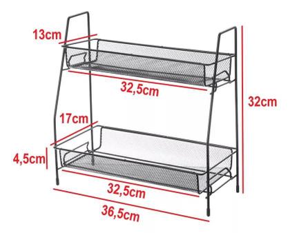 Imagem de Prateleira Inox Organizadora Multiuso 2 Andares