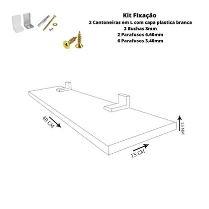 Imagem de Prateleira Linha-furta Cor Com Borda De Pvc Branco 40x15 Cm