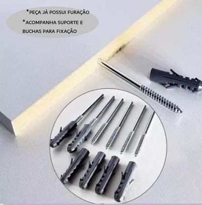 Imagem de Prateleira Madeira Mdf Branca 70x20cm Com Suporte Invisível Flutuante