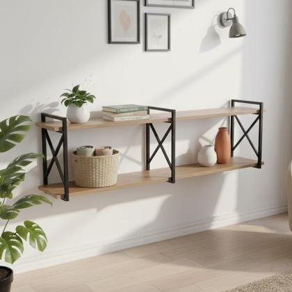 Imagem de Prateleira MDF 150cm x 20cm de Parede Suporte Resistente Madeira