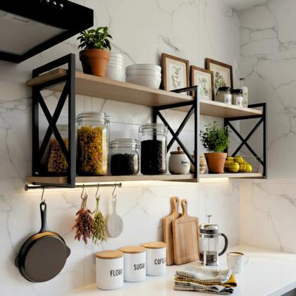 Imagem de Prateleira MDF 150cm x 20cm de Parede Suporte Resistente Madeira