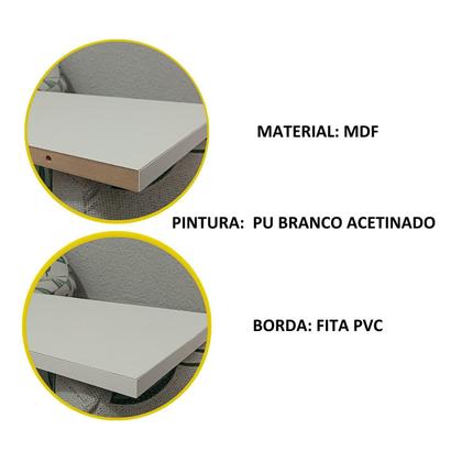 Imagem de Prateleira Mdf Branca Suporte Invisível 20x40 Decoração