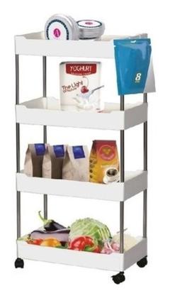 Imagem de Prateleira Multiuso 4 Andares com Rodinha Branca