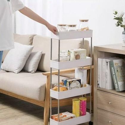 Imagem de Prateleira Multiuso 4 Andares com Rodinha Branca