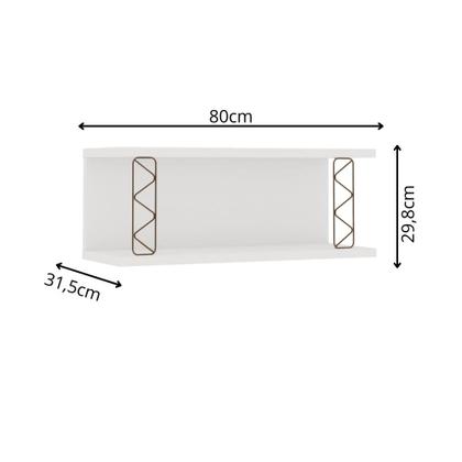 Imagem de Prateleira Nicho Aramado Iluminata Branco 100% MDF