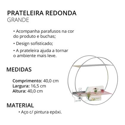 Imagem de Prateleira Nicho Aramado Redonda Multiuso 40cm Grande Rose Gold Para Decoração Salas Quartos Banheiros 4174