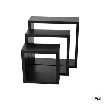 Imagem de Prateleira Nicho Cubo Quadrado MDP 15mm 3 Peças - Preto