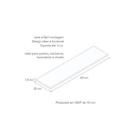 Imagem de Prateleira Nicho Modulo Retangular Branco Amadeirada 4un