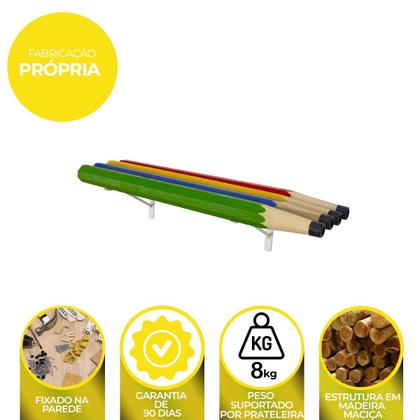 Imagem de Prateleira Organizadora Decorativa Quarto Infantil Lápis Cor