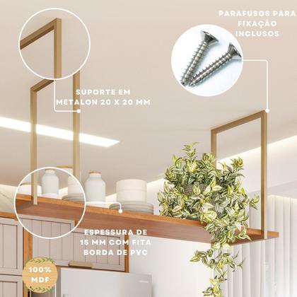 Imagem de Prateleira para Cozinha Suspensa 100% MDF Marrom/Cinamomo