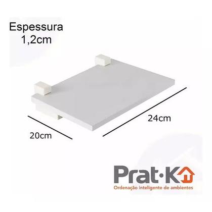 Imagem de Prateleira Parede Suporte Modem Decoração Pequena Branca 20x24cm Prat-k