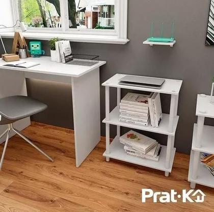 Imagem de Prateleira Parede Suporte Modem Decoração Pequena Branca 20x24cm Prat-k