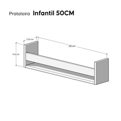 Imagem de Prateleira Porta Brinquedo Freijó 50 x 12cm Suporte Invisivel