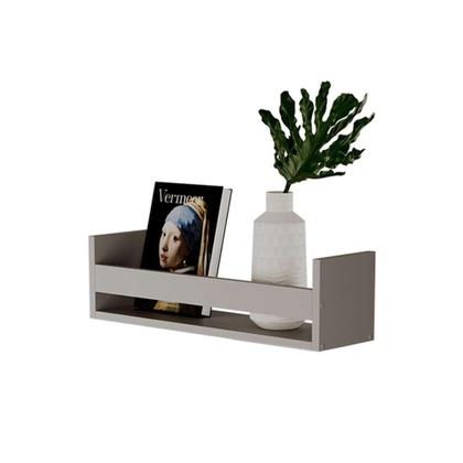 Imagem de Prateleira Porta Livro Cinza Claro 60 x 12cm Suporte Invisivel