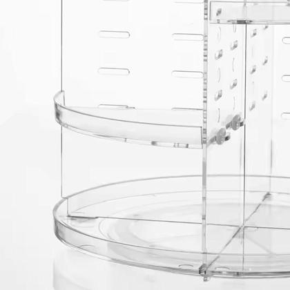 Imagem de Prateleira Porta Maquiagem 4 Andares Organizador Cosmeticos Giratorio Perfumes Suporte Acrilico Com