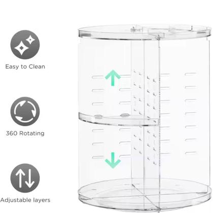 Imagem de Prateleira Porta Maquiagem 4 Andares Organizador Cosmeticos Giratorio Perfumes Suporte Acrilico Com