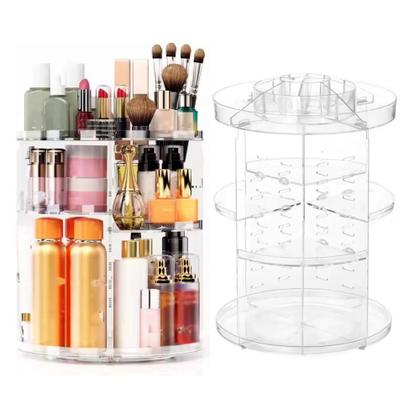 Imagem de Prateleira Porta Maquiagem 4 Andares Organizador Cosmeticos Giratorio Perfumes Suporte Acrilico Com