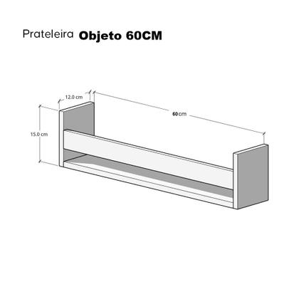 Imagem de Prateleira Porta Objeto Carvalho 60 x 12cm Suporte Invisivel