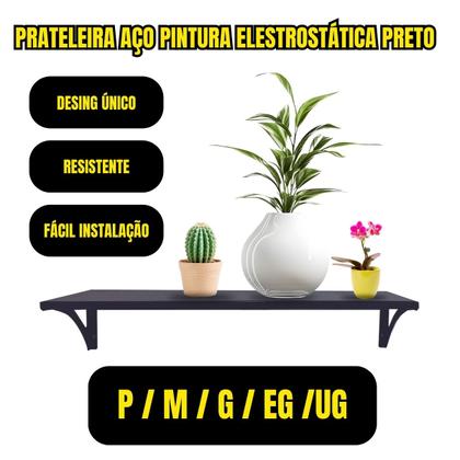 Imagem de Prateleira Preta Eletrostática Decoração 57x21 Multiuso 2