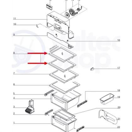 Imagem de Prateleira Refrigerador Side By Side Electrolux Sh70x Ss72x