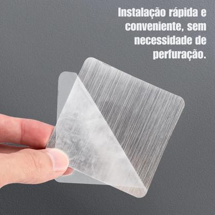 Imagem de Prateleira Suporte De Banheiro Porta Organizador de Shampoo Sabonete Multiuso de Canto e Quina Com Adesivo Para Parede Cozinha De Metal