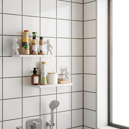 Imagem de Prateleira Suporte Multiuso Plástico Auto Adesiva Fixa Parede Colavél Praticidade e Decoração, Lindo e Moderno