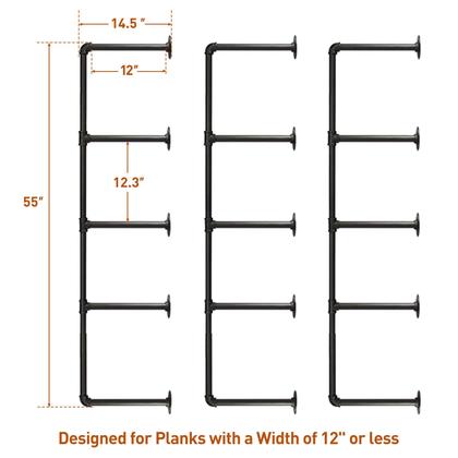 Imagem de Prateleira: Tubo de ferro industrial HITOMEN, 5 camadas, 55 cm de altura, 30 cm de profundidade