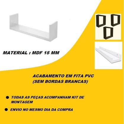 Imagem de Prateleira u 50x15 branca para sala