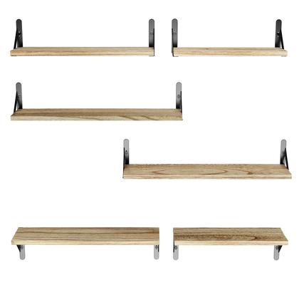 Imagem de Prateleiras de parede AMADA HOMEFURNISHING Long Rustic Wood 6 unidades