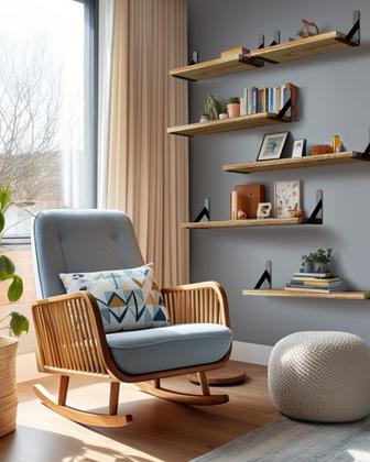 Imagem de Prateleiras de parede AMADA HOMEFURNISHING Long Rustic Wood 6 unidades