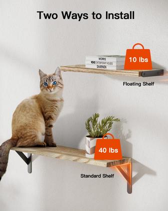 Imagem de Prateleiras de parede AMADA HOMEFURNISHING Long Rustic Wood 6 unidades