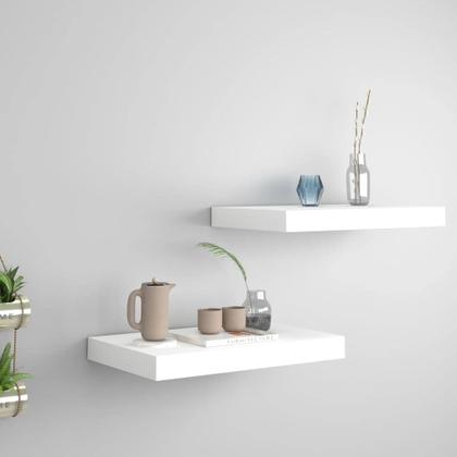 Imagem de Prateleiras de parede vidaXL White 15,7x9,1x1,5 cm 2 peças de MDF Honeycomb