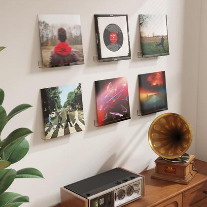 Imagem de Prateleiras flutuantes Lifewit for Vinyl Disc, pacote com 4 unidades, acrílico transparente