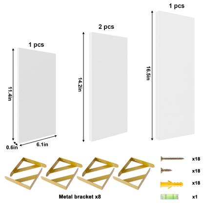 Imagem de Prateleiras flutuantes YGEOMER para parede branca (conjunto de 4)