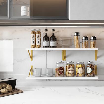 Imagem de Prateleiras flutuantes YGEOMER para parede branca (conjunto de 4)