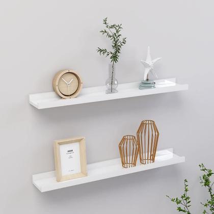 Imagem de Prateleiras montadas na parede vidaXL em MDF branco de alto brilho, par de 2