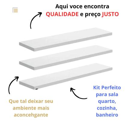 Imagem de Prateleiras Para Livro Kit C/3 Multiuso Parede Quarto Closet