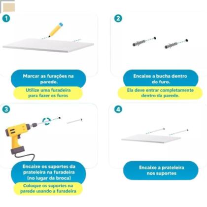 Imagem de Prateleiras Para Livro Kit C/3 Multiuso Parede Quarto Closet