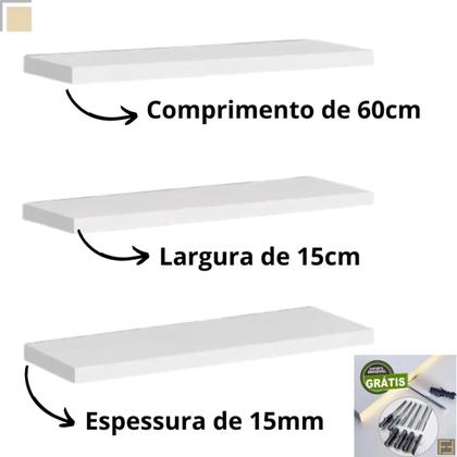 Imagem de Prateleiras Para Livro Kit C/3 Multiuso Parede Quarto Closet