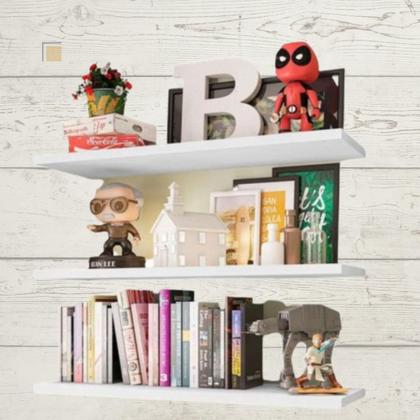 Imagem de Prateleiras Para Livro Kit C/3 Multiuso Parede Quarto Closet