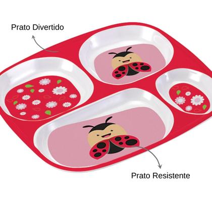Imagem de Pratinho Alimentação Infantil Art House Com 4 Divisórias Temático