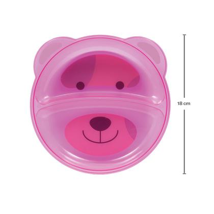 Imagem de Pratinho com 2 Divisórias Urso Azul Rosa Para Microondas Buba