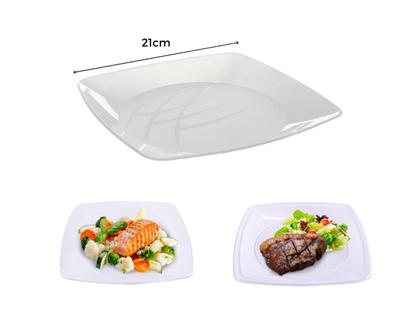 Imagem de Pratinho Descartável Quadrado Para Bolo/Sobremesa Com 30un G