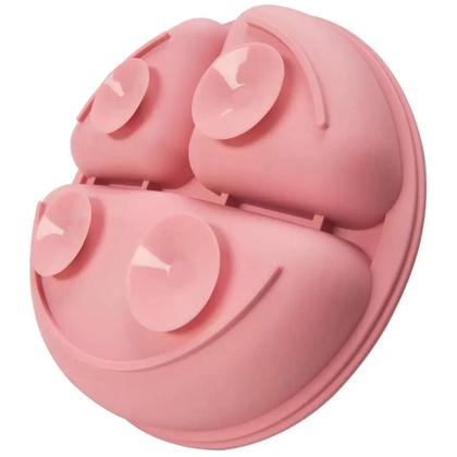 Imagem de Pratinho Infantil em Silicone com Divisória e Ventosa Rosa