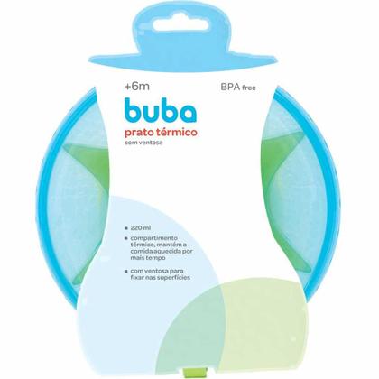 Imagem de Pratinho Térmico com Ventosa - Refeição Bebê - 220ml - Azul - Buba